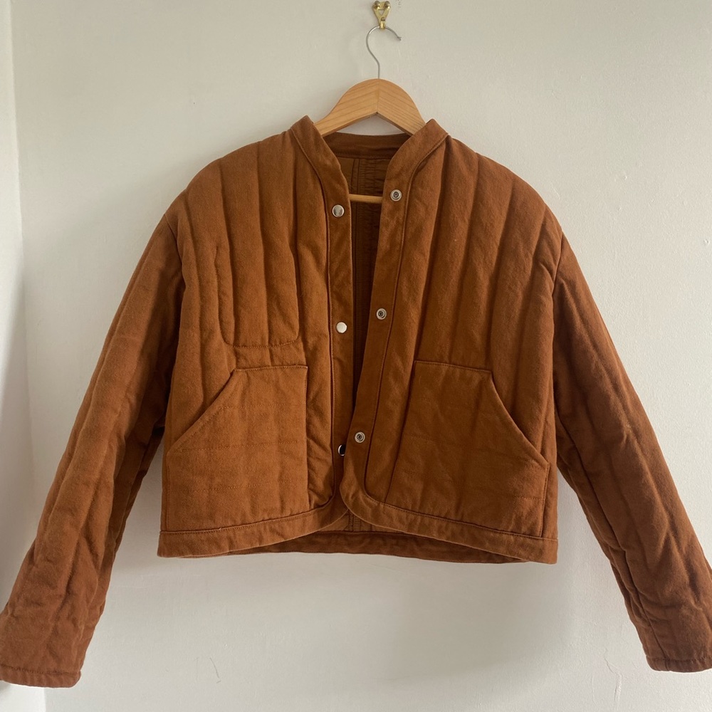 Kordal quilted coat in Rust/clay color